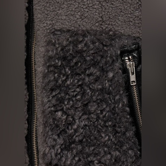 Stand Studio Joann faux fur jacket smoked grey NWT - Picture 5 of 9